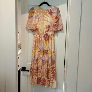 Pink lily midi dress